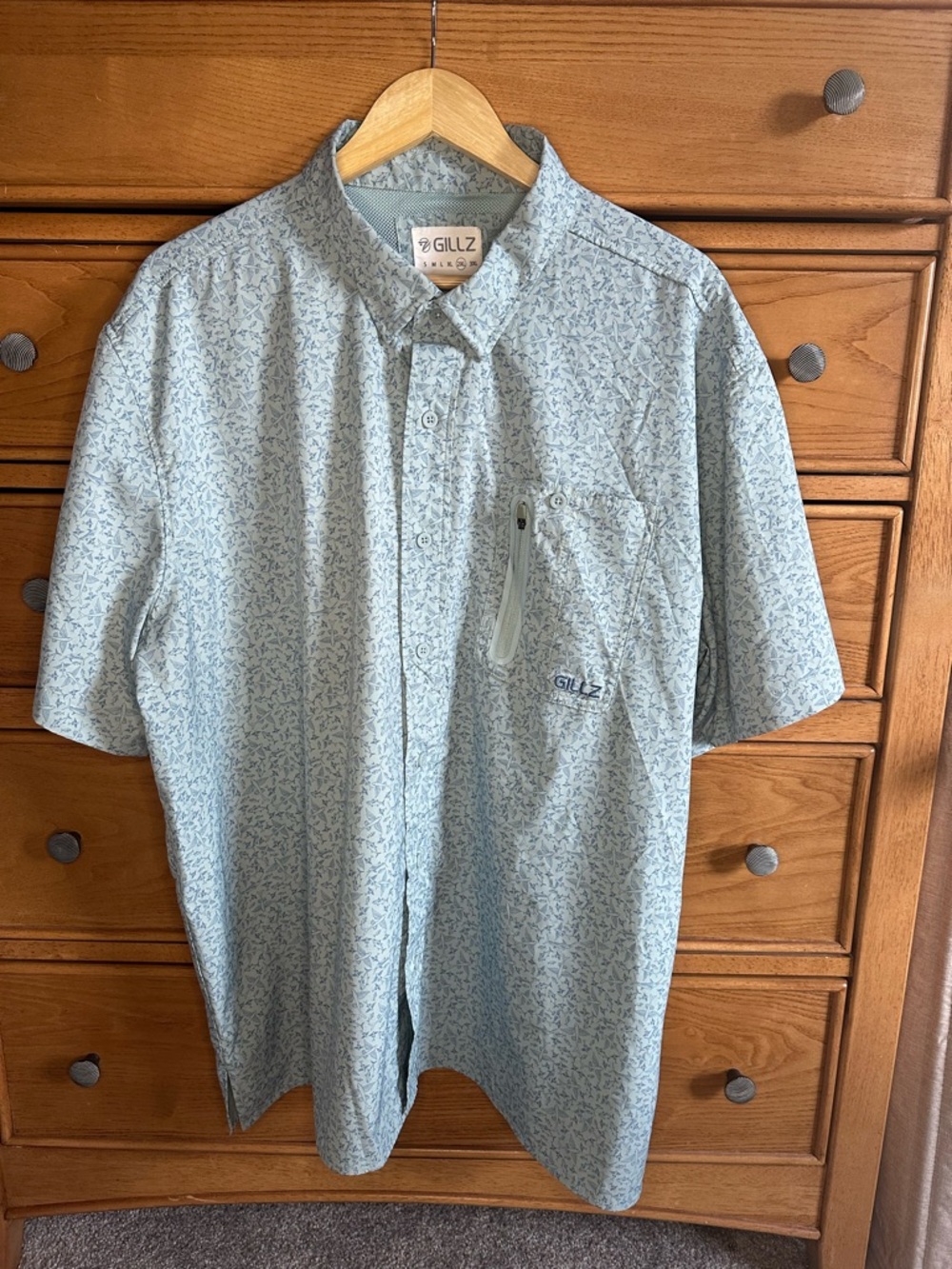 Gillz Vented Mens Fishing Short Sleeve Shirt 2XL Light Blue Outdoor Gorpcore